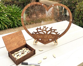 Libro de firmas para bodas con forma de corazón, libro de firmas personalizado para bodas, libro de firmas para bodas, alternativa al libro de firmas tradicional, libro de firmas único - Decoración para bodas