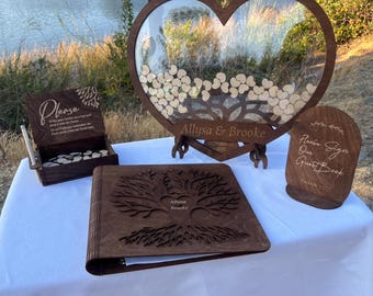 Personalized Wedding Guest Book Alternative | Wooden Heart Drop Box, Rustic Family Keepsake, Heart-Shaped Sign, Custom Wedding Decor
