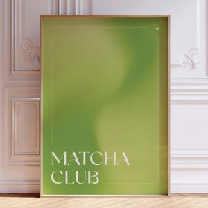 Matcha Club Art Print: Elegant Green Gradient Poster (Digital Download)