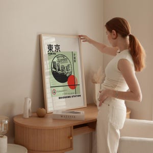 Japanse Stamp Art Print: Tokyo-reisposter (direct downloaden) afbeelding 13