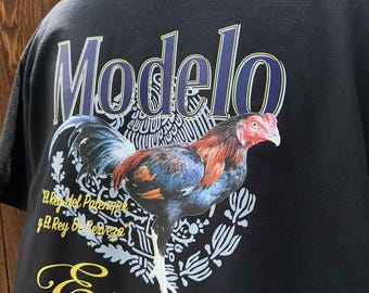 Modelo Time Beer Shirt, Custom Western Beer Shirt, Rooster Western Shirt, Modelo Beer Custom Shirt with Rooster and Mexico Eagle.