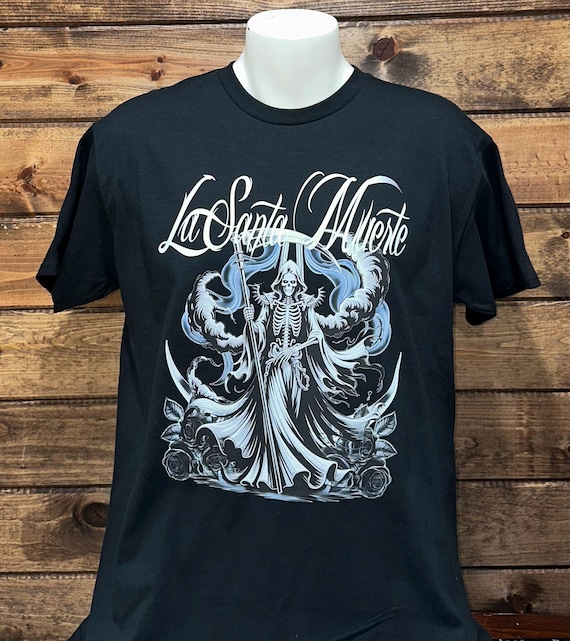 Santa Muerte Shirt, Holy Death T-shirt, Day Of The Dead T-Shirt, Skull Day of the Death Custom Shirt, Dia de Muertos  Custom Shirt.