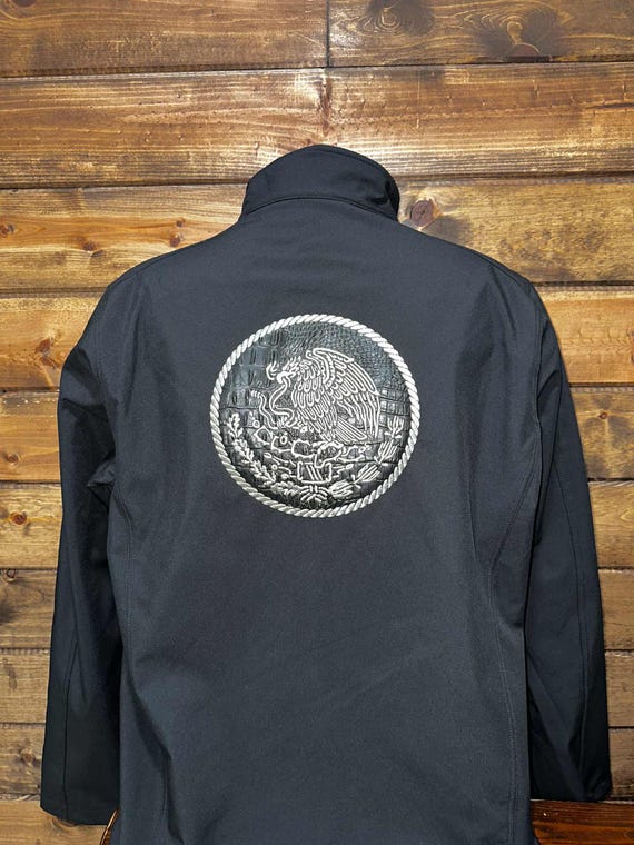 Embroidered Mexico Jacket with Eagle Applique, Custom Made