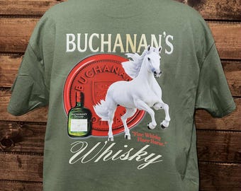 Buchanan&#39;s T-Shirt, Whisky Shirt, Buchanan&#39;s and Horse Shirt, Whisky Lovers Shirt.