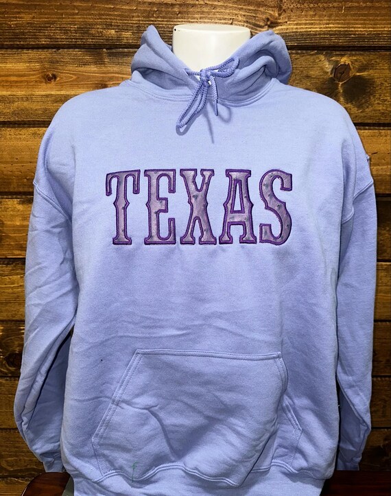 Embroidered Texas Hoodie, Texas Hoodie Faux Ostrich Skin Applique, Texas Country Hoodie Custom Made, Cowboy Hoodie, Western Hoodie.