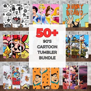 50+ 90's Files Bundle 3D Inflated Puff Sublimation Tumbler Design Download PNG,JPG Straight & Tampered 20 Oz Digital Tumbler Wrap cartoons