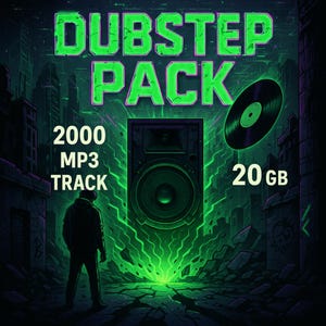 Dubstep Music Pack: 2000 MP3 Tracks, Futuristic Bass Bundle (Digital Download)