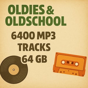 6400 Oldies & Oldschool MP3 Music Pack: 64GB Retro DJ Bundle (Digital Download)
