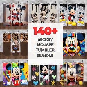 140+ Mickey Mouse Tumbler Wrap Sublimationsentwürfe | 3D, Puffy, Classic Styles & mehr | Digitales PNG Bundle für Becher und Tassen