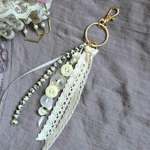 Vintage button purse charm