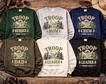 Custom Troop Sweatshirt, Personalized Scout Family Pullover