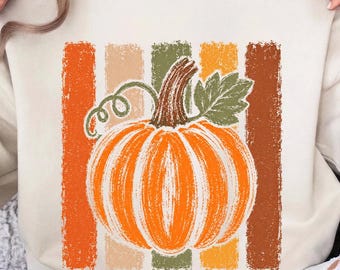 Pumpkin Patch Striped PNG, Preppy Autumn Season, Fall Pumpkin Sublimation (Digital Download)