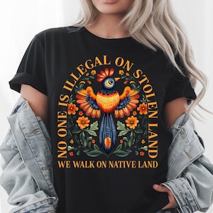 No Human Is Illegal on Stolen Land PNG, Human Rights Activism PNG, Anti Racist Protest Png, Native Americans Immigrant PNG, Digital Download
