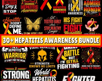 30+ Hepatitis Awareness PNG Bundle, Hepatitis Awareness Png, Red Yellow Png, Her Fight Is My Fight, Hepatitis Warrior Digital Download