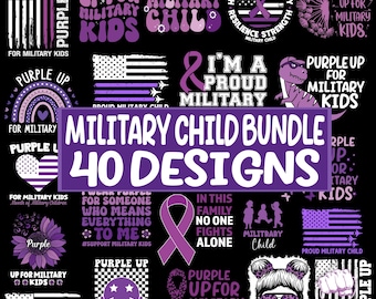 Military Child Png Svg Bundle, Military Kids Png, Purple Up Png, Month of the Military Child Png, Military Children Png, Sublimation Designs