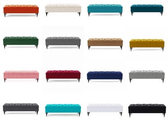 Chesterfield Velvet Ottoman Bench | Plush Upholstered Storage