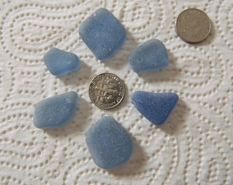 6 Top Drilled Sea Glass Pieces For Crafts /Jewellery Making, 1.5mm holes