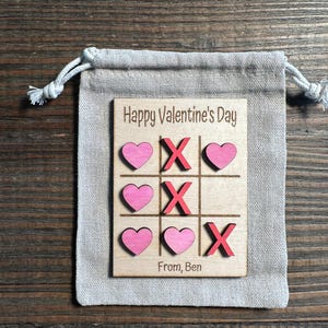 Personalized Valentine&#39;s Day Tic Tac Toe, Class Valentine Gift