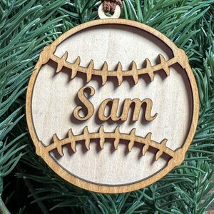 Personalized Baseball Christmas Ornament