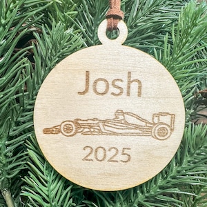 Personalized Formula One Laser Engraved Christmas Ornament