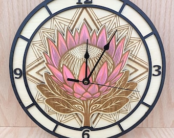 Horloge à plusieurs niveaux en forme de fleur de protéa