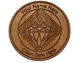 Personalized Wooden NA Token, Narcotics Anonymous Birthday Chip, Recovery Medallion, Unique 12 Step Gifts from WoodenUrecover