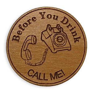 AA Sponsor Medallion | Personalized AA Recovery Chips | Before You Drink Call Me Laser Engraved Tokens