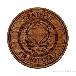 NA "Grateful I'm Not Dead" Medallion, Narcotics Anonymous Stealie Recovery Token, Unique 12 Step Gifts, NA Clean Time Anniversary Gift