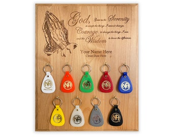 Personalized Serenity Prayer Key Fob Display: Laser Engraved NA Gift
