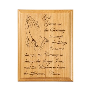 Serenity Prayer Plaque, Laser Engraved 12 Step Recovery Slogans and Spiritual Gifts for Alcoholics & Narcotics Anonymous Members