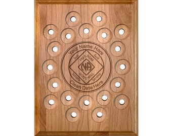 20 Space NA Medallion Holder, Personalized Narcotics Anonymous Recovery Coin Display Plaque | A perfect NA Sponsor or Sponsee Gift