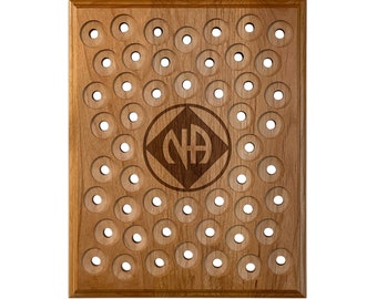 50 Space NA Recovery Medallion Holder Display Plaque | Narcotics Anonymous Token Display Plaque | Celebrate Your Clean Time Chips and Coins