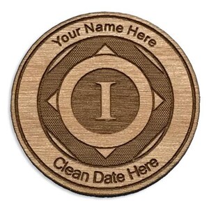 Chip de aniversario de narcóticos personalizado, ficha de cumpleaños de NA, medallón de recuperación de madera, regalos únicos de 12 pasos y conmemorativos de tiempo limpio