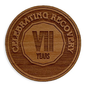 Personalized Celebrating Recovery Anniversary Medallion, Addiction Recovery Milestone birthday Token