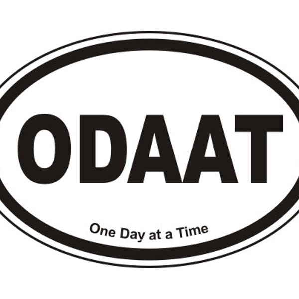 ODAAT Oval Sticker, One Day at a Time Car Window Stickers for AA, NA, Al-Anon Members. Alcoholics Anonymous Slogan 12 Step Vehicle Decals