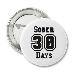AA Sober Days Recovery Themed Pinback Button & Button-Style Keychains, Alcoholics Anonymous Novelty Gifts for Men and Women