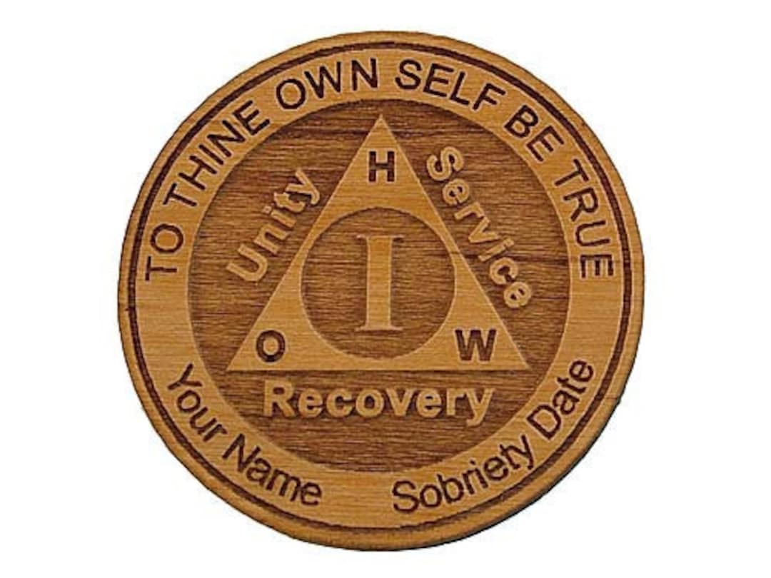パーソナライズされた木製のアルコール依存症匿名会記念チップ、AA 誕生日トークン、回復メダル、ユニークな 12 ステップのギフトと記念品 - Etsy  日本