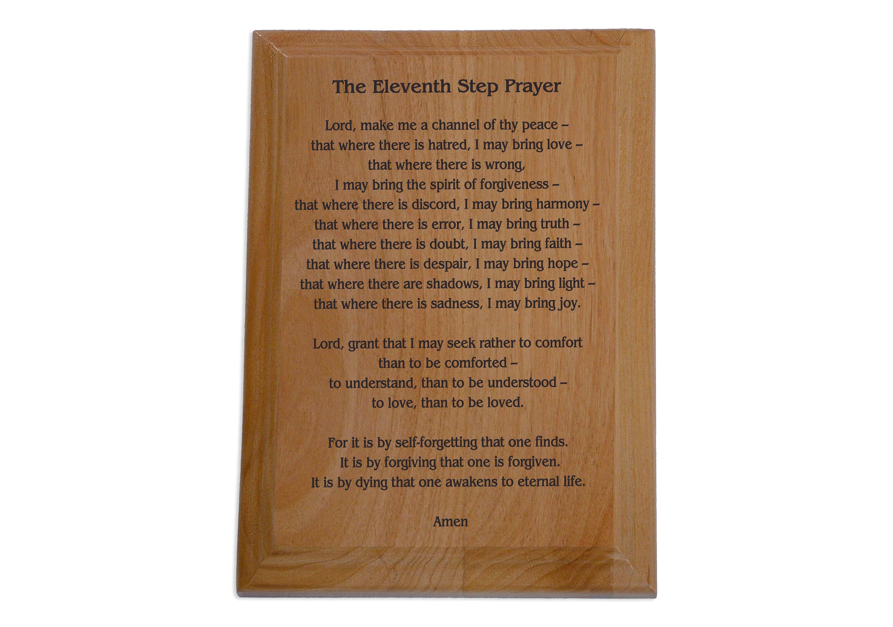 Eleventh Step Prayer Plaque Laser Engraved Wooden Plaques | Etsy