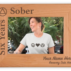 AA Sober Anniversary Personalized Picture Frame, Gifts for ANY Alcoholics Anonymous Recovery Anniversary or Sobriety Birthday
