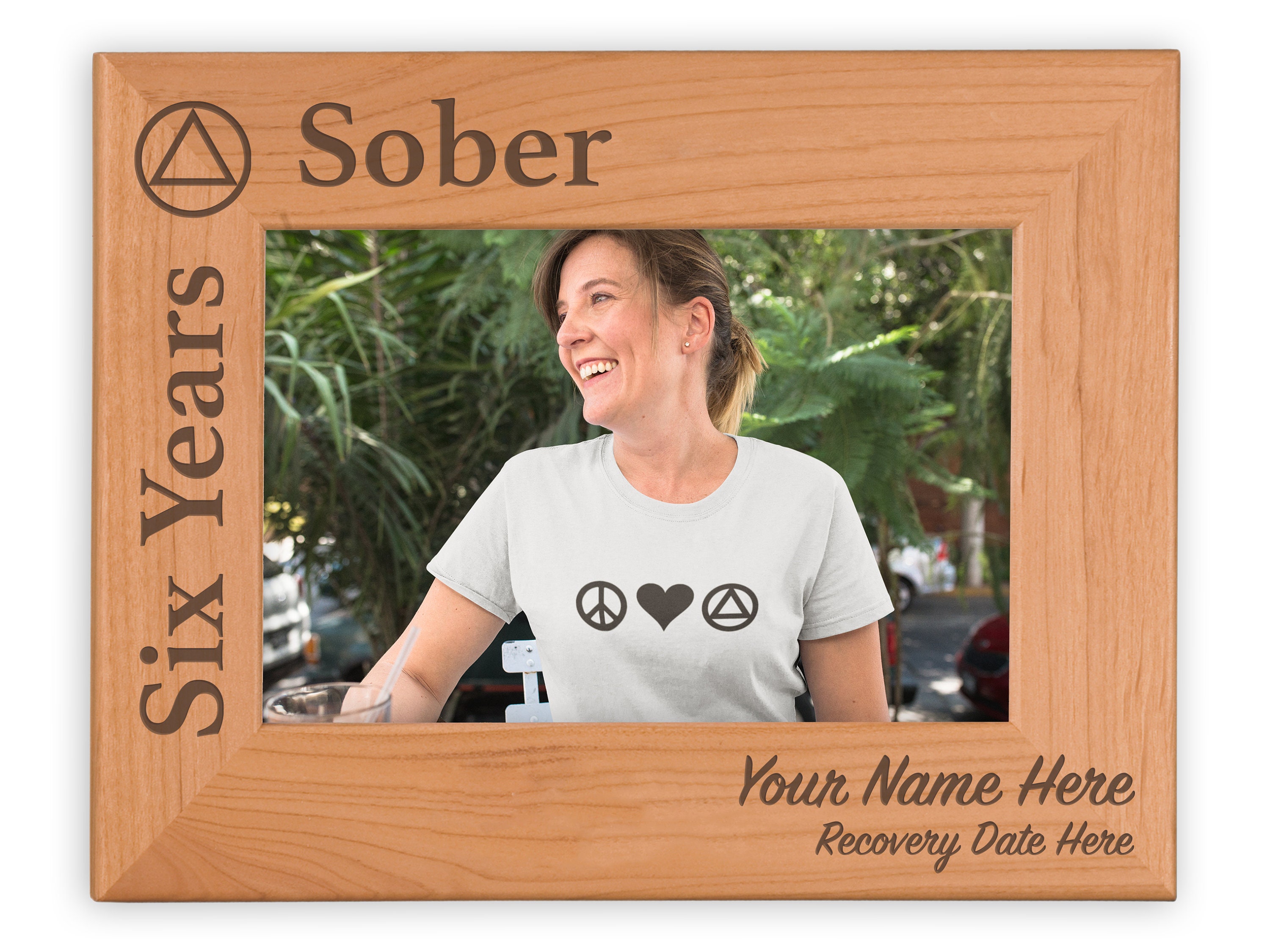 AA Sober Anniversary Personalized Picture Frame, Gifts for ANY Alcoholics Anonymous Recovery Anniversary or Sobriety Birthday