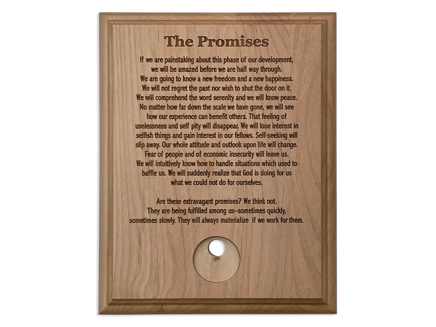 AA Medallion Display Holder Featuring the Promises of Alcoholics ...
