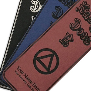 Personalized Easy Does It Bookmark - AA Big Book Book-Marks - Alcoholics Anonymous 12 Step Recovery Slogans Gifts for AA Sponsors