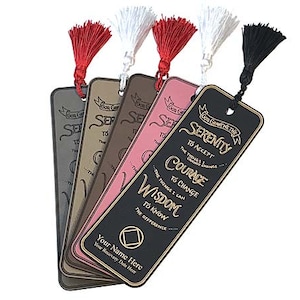 Personalized NA Bookmark - Narcotics Anonymous Basic Text Book-Marks - Laser Engraved Leatherette Recovery Gifts from WoodenUrecover.com