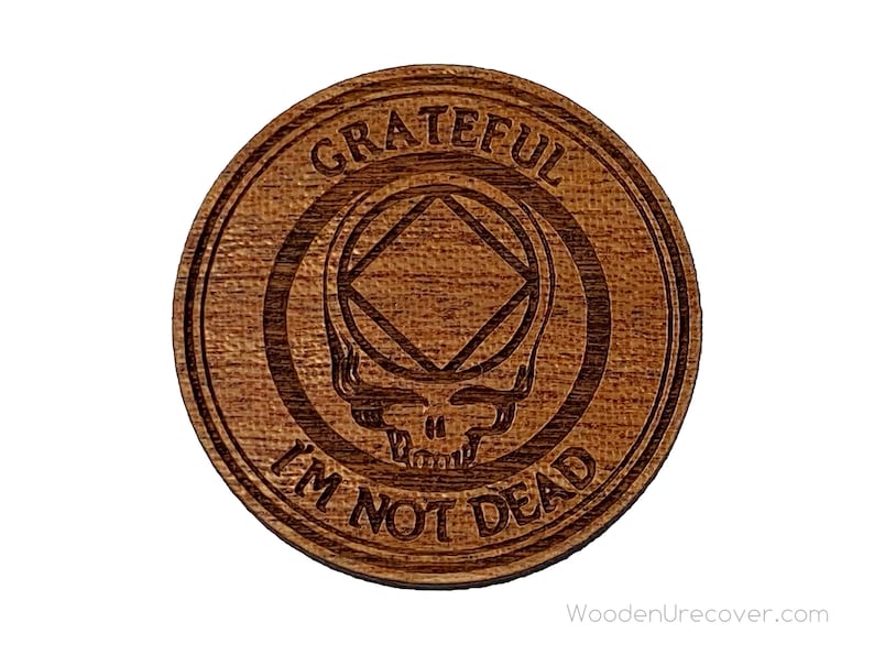 Narcotics Anonymous Stealie Recovery Token NA Clean Time Anniversary Gift Unique 12 Step Gifts NA Grateful I/'m Not Dead Medallion