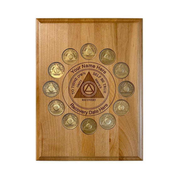 12 AA or NA Coin Holder Hardwood Plaque, 12 Step Recovery Coin Holders and  Displays :Recovery-World