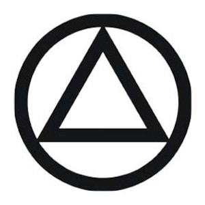 AA Circle & Triangle Vinyl Decal, Vehicle Lettering for Alcoholics Anonymous Members, Car Decals and Bumper Stickers for Friends of Bill