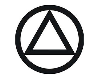 AA Circle & Triangle Vinyl Decal, Vehicle Lettering for Alcoholics Anonymous Members, Car Decals and Bumper Stickers for Friends of Bill