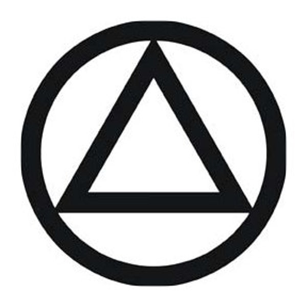 AA Circle & Triangle Vinyl Decal, Vehicle Lettering for Alcoholics Anonymous Members, Car Decals and Bumper Stickers for Friends of Bill