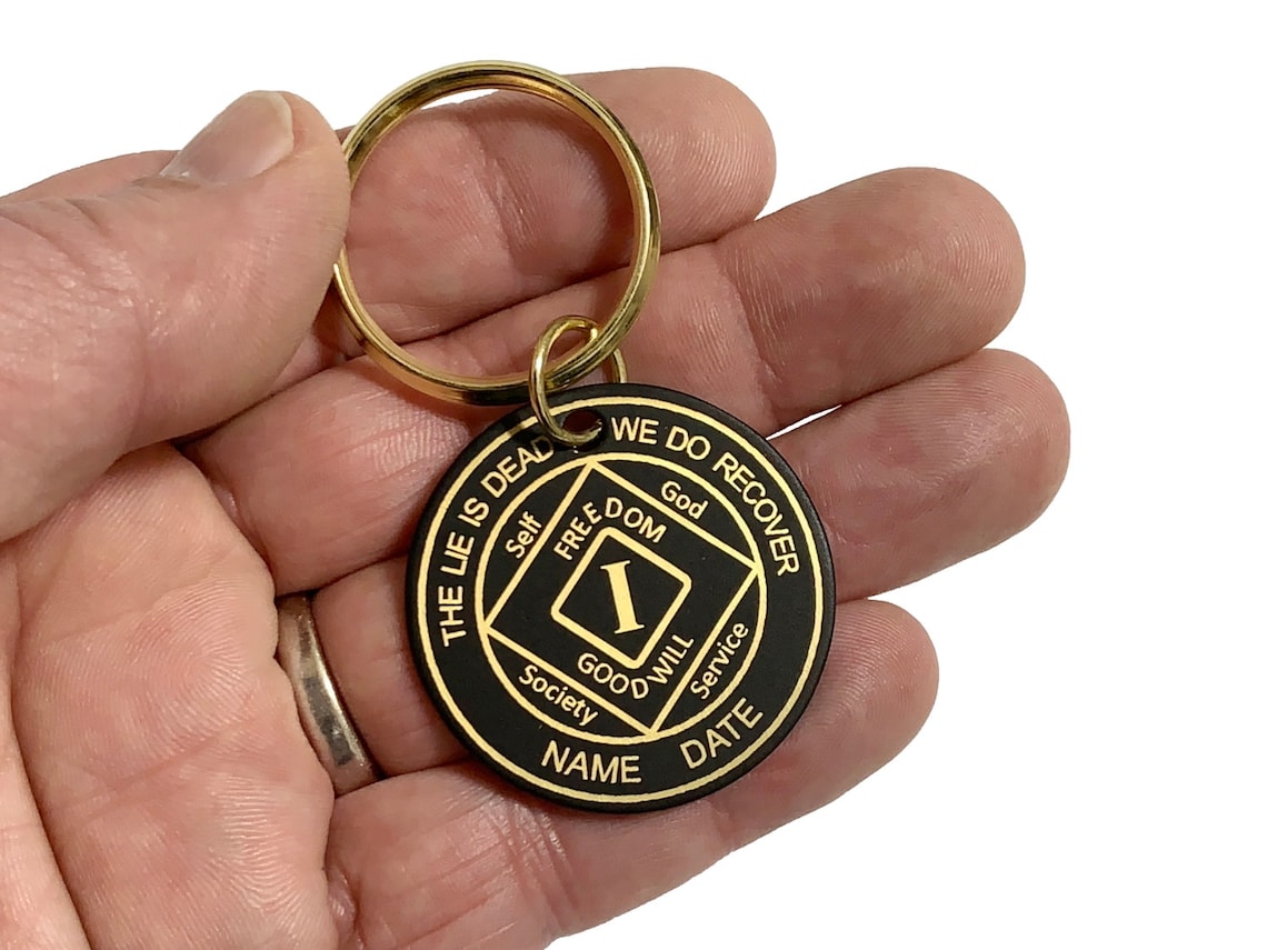 Narcotics Anonymous Key Tag Personalized Brass NA Birthday Etsy