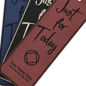 Personalized NA Bookmark - Narcotics Anonymous Basic Text Book-Marks - Laser Engraved Leatherette Recovery Gifts from WoodenUrecover.com